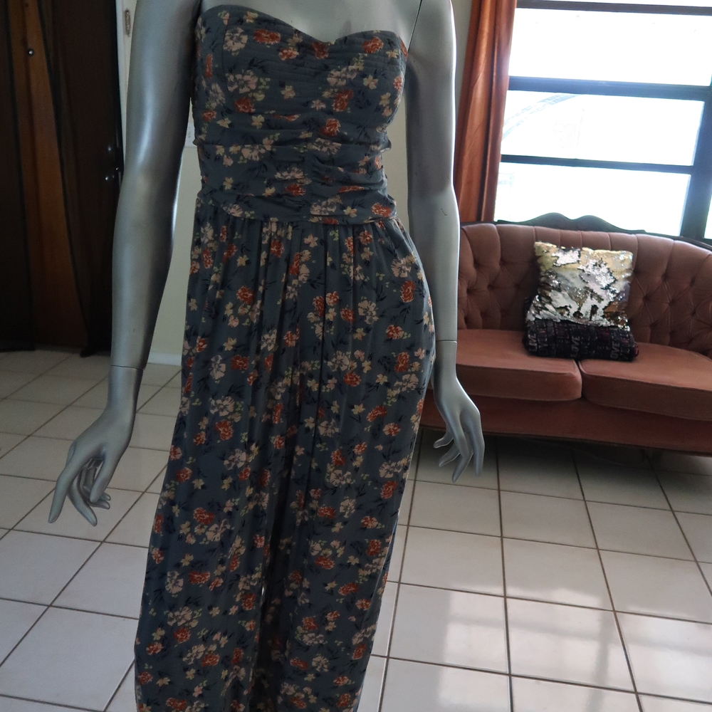 Strapless Floral Jumpsuit